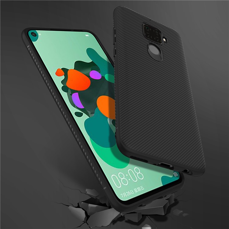 Jazz Series Twill Texture TPU Back Cover Phone Casing for Huawei Mate 30 Lite / nova 5i Pro - Black-6