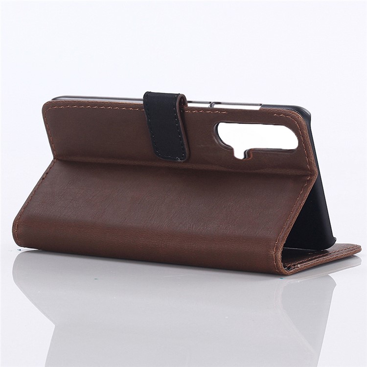 Crazy Horse Leather Wallet Phone Cover for Huawei nova 5 Pro/nova 5 - Coffee-5