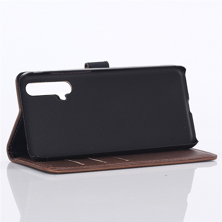 Crazy Horse Leather Wallet Phone Cover for Huawei nova 5 Pro/nova 5 - Coffee-6