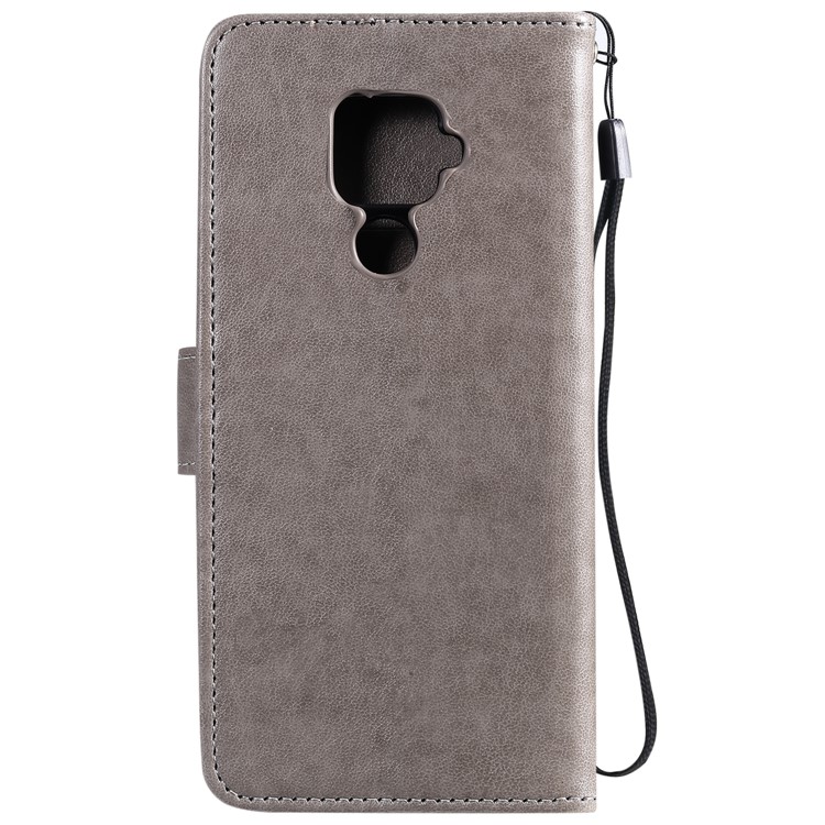 Impresión Búhos Patrón Billetera Soporte Carcasa De Cuero Para Huawei Mate 30 Lite / Nova 5i - Gris-3