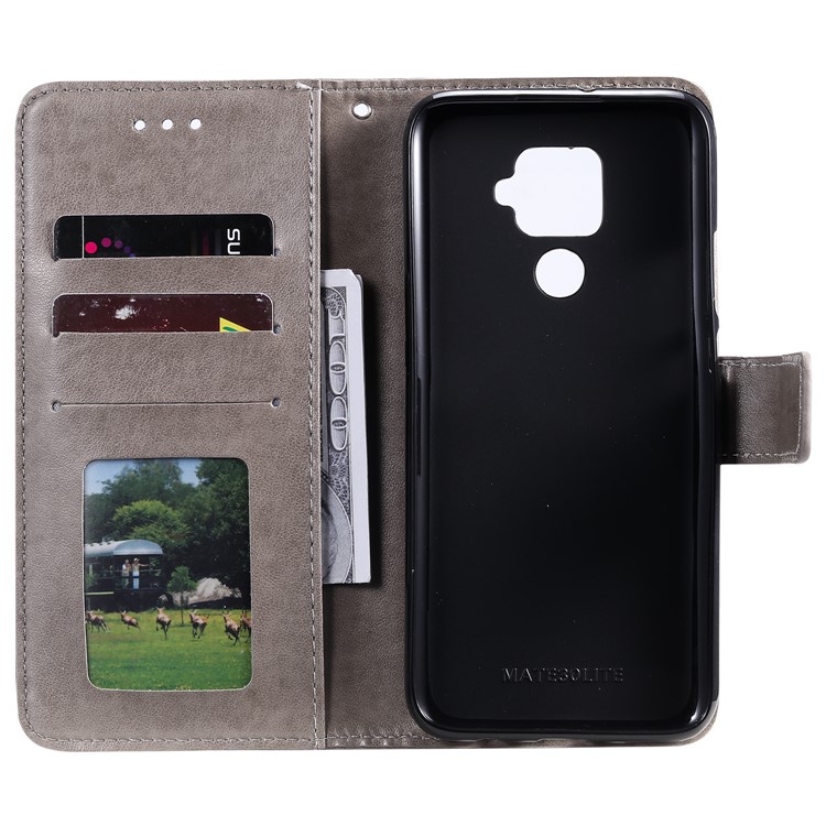 Impresión Búhos Patrón Billetera Soporte Carcasa De Cuero Para Huawei Mate 30 Lite / Nova 5i - Gris-4