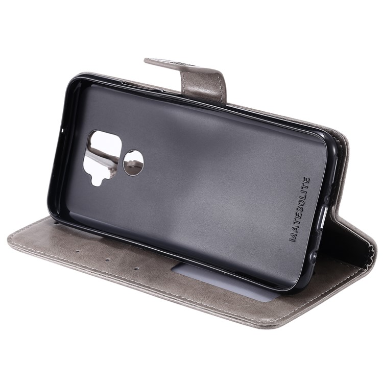 Impresión Búhos Patrón Billetera Soporte Carcasa De Cuero Para Huawei Mate 30 Lite / Nova 5i - Gris-7
