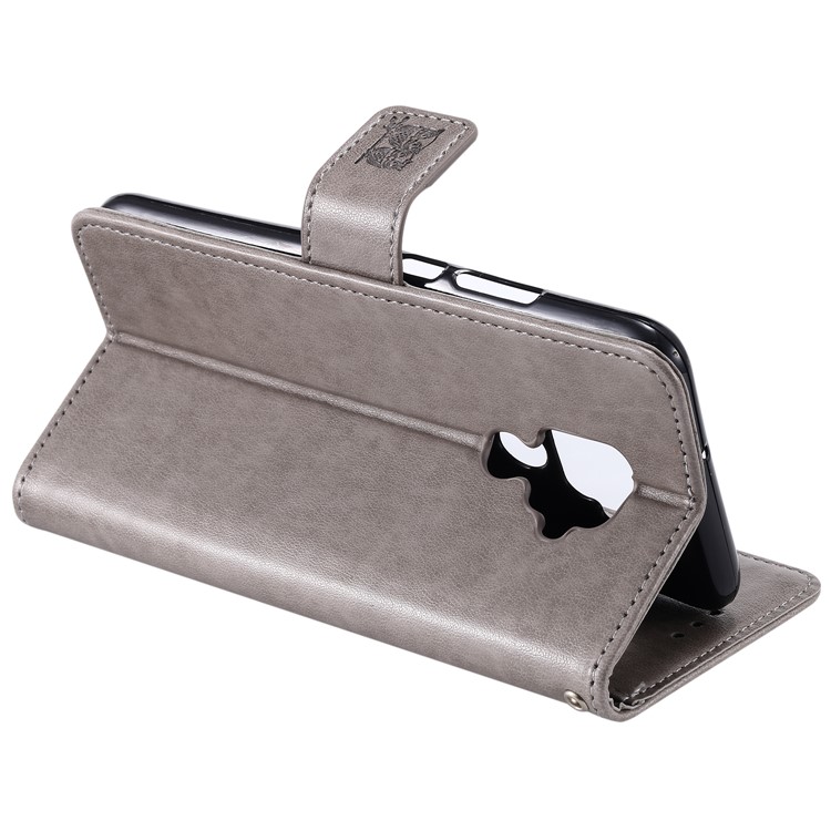 Impresión Búhos Patrón Billetera Soporte Carcasa De Cuero Para Huawei Mate 30 Lite / Nova 5i - Gris-8