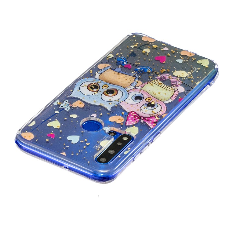 Glitter Sequins Inlaid Pattern Printing TPU Case for Huawei nova 5i / P20 lite (2019) - Two Owls-4