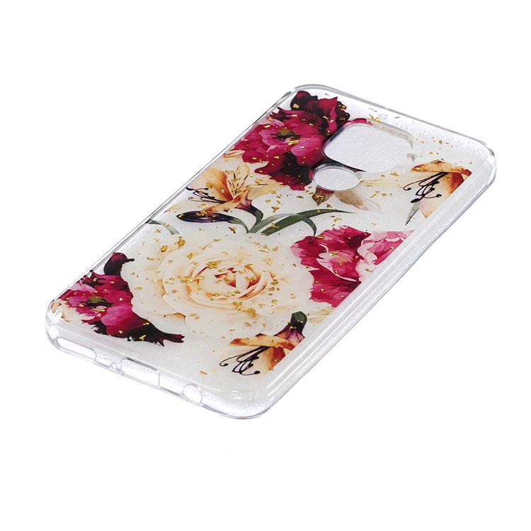 Glitter Sequins Inlaid Pattern Printing TPU Case for Huawei Mate 30 Lite / nova 5i Pro - Flower-3