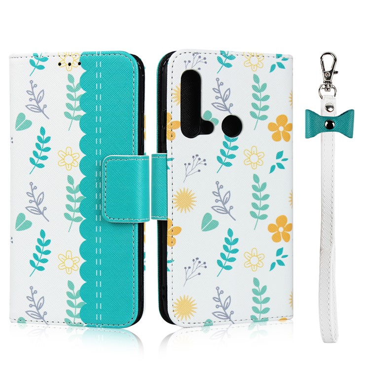 Pattern Printing PU Leather + TPU Wallet Phone Case for Huawei P20 lite (2019) / Nova 5i - Blue-1