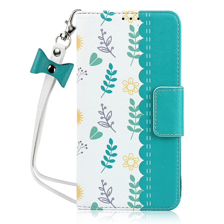 Pattern Printing PU Leather + TPU Wallet Phone Case with Lanyard for Huawei Honor 20 Pro - Blue-2