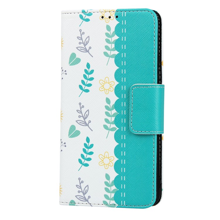 Pattern Printing PU Leather + TPU Wallet Phone Case with Lanyard for Huawei Honor 20 Pro - Blue-4