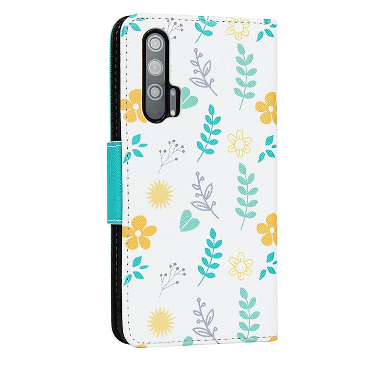 Pattern Printing PU Leather + TPU Wallet Phone Case with Lanyard for Huawei Honor 20 Pro - Blue-5