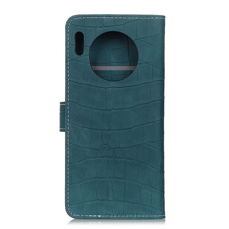 Textura De Crocodilo Carteira De Couro Stand Phone Case Para Huawei Mate 30 - Verde Negruzco-3