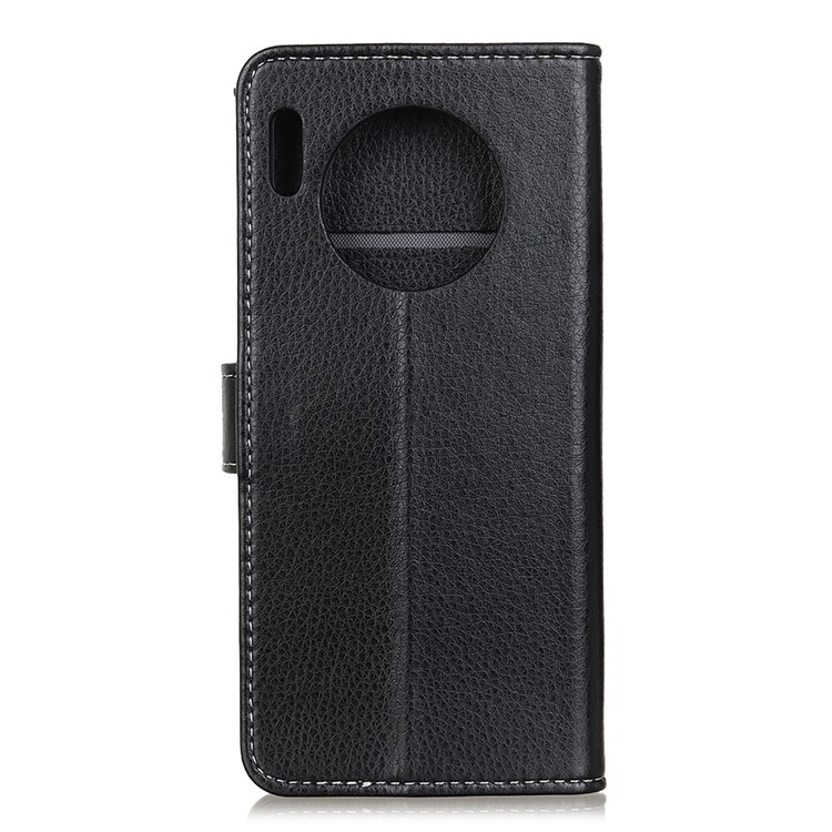 Litchi Skin Leather Wallet Case for Huawei Mate 30 Pro - Black-3