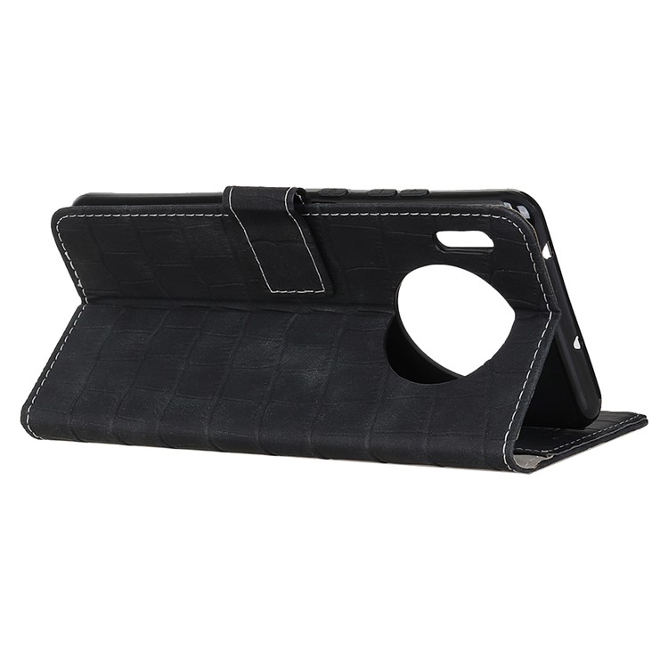 Crocodile Texture Wallet Stand Flip Leather Case for Leather - Black-4