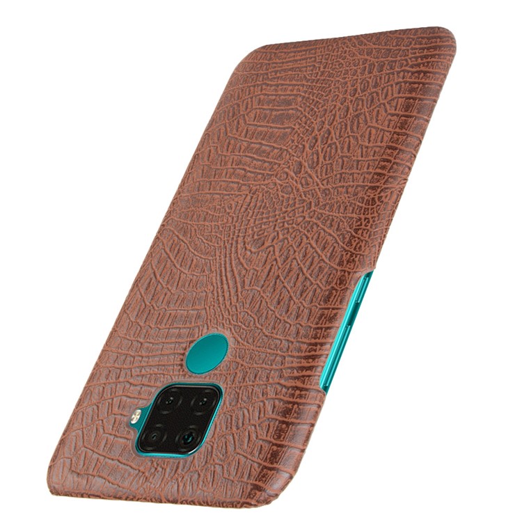 Crocodile Texture PU Leather Coated PC Back Case for Huawei Mate 30 Lite/Nova 5i Pro - Brown-3