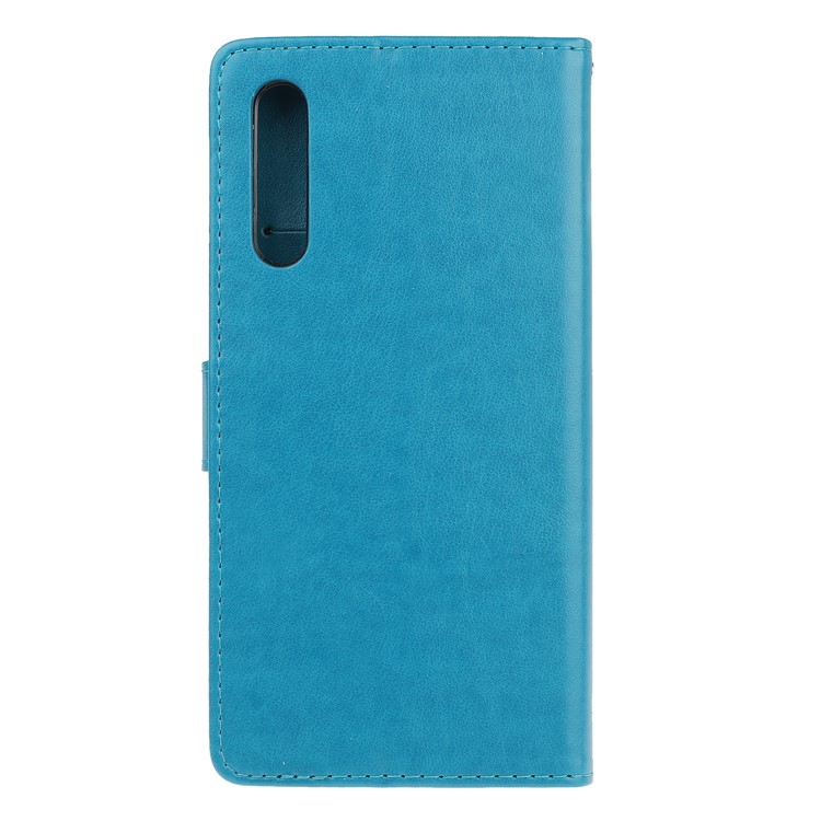 Imprint Butterfly Flowers Leather Shell for Huawei Honor 9X - Blue-3