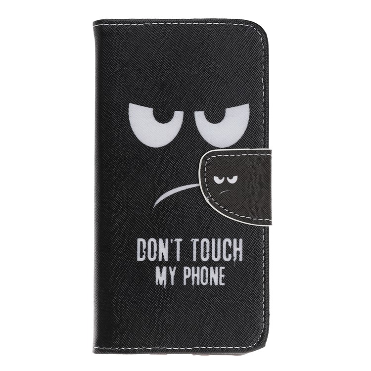 Printing Cross Skin Leather Wallet Cover for Huawei Honor 9X - Don't Touch My Phone-2