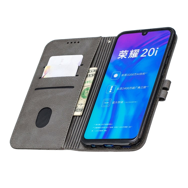 Wallet Leather Stand Case for Huawei P Smart Plus 2019 / Enjoy 9s/ Maimang 8 / Honor 20i / Honor 10i / Honor 20 Lite / Honor 10 Lite / P Smart (2019) - Grey-8