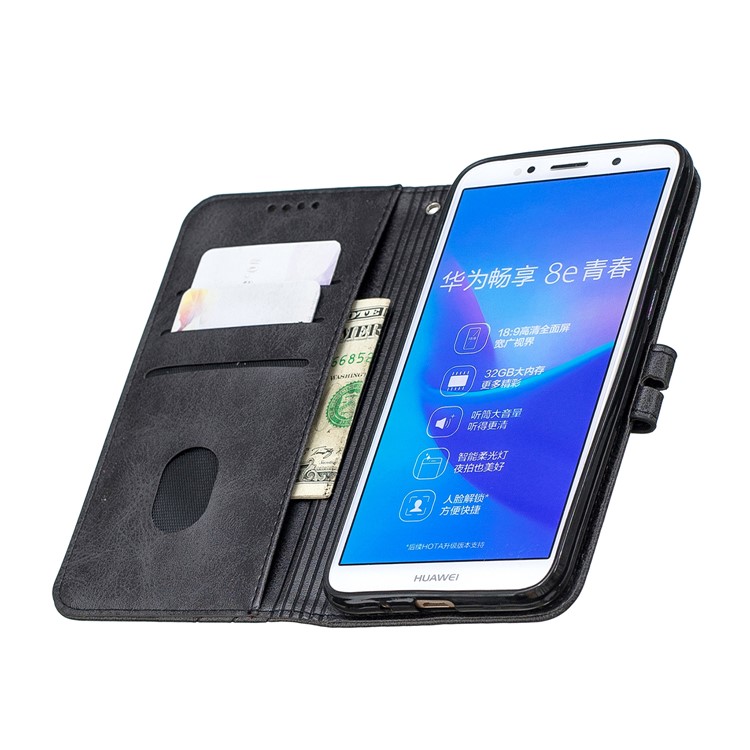 Brieftasche Ledertasche Für Huawei Y5 (2018) / Y5 Prime (2018) / Ehre 7s / Ehrenspiel 7 - Schwarz-8