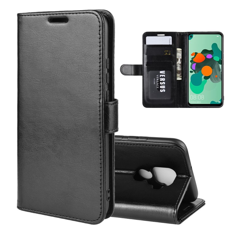 Crazy Horse Texture Leather Wallet Phone Protective Cover for Huawei Mate 30 Lite/nova 5i Pro - Black-1