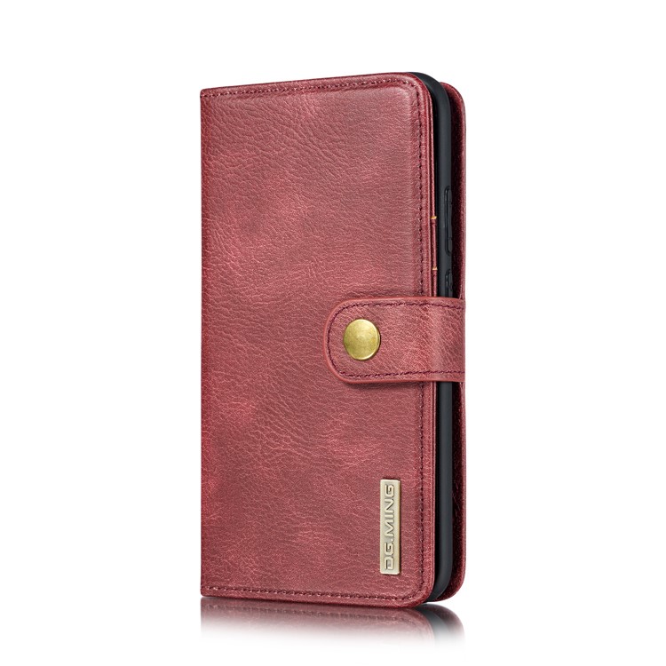 DG.MING Detachable 2-in-1 Split Leather Wallet Shell + PC Back Case for Huawei Mate 30 Lite / nova 5i Pro - Red-3