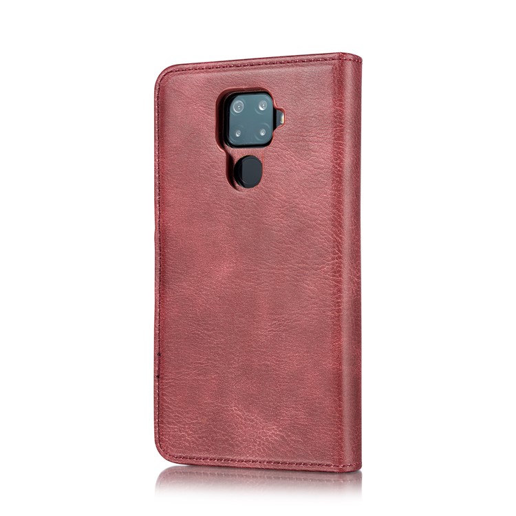 DG.MING Detachable 2-in-1 Split Leather Wallet Shell + PC Back Case for Huawei Mate 30 Lite / nova 5i Pro - Red-4