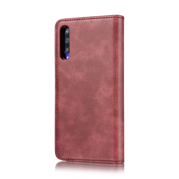 DG.MING Detachable 2-in-1 Split Leather Wallet Shell + PC Back Case for Huawei Honor 9X / 9X Pro - Red-4