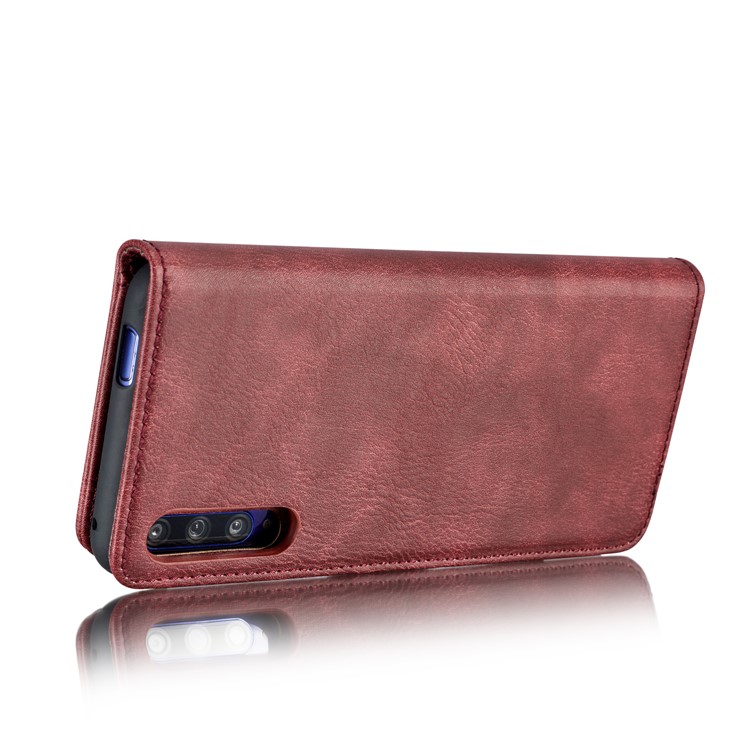 DG.MING Detachable 2-in-1 Split Leather Wallet Shell + PC Back Case for Huawei Honor 9X / 9X Pro - Red-6