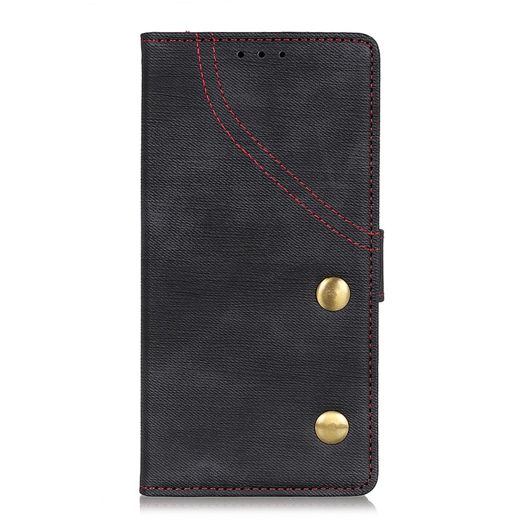 Jeans Cloth Wallet Stand Leather Phone Cover for Huawei Mate 30 - Black-2