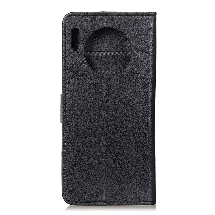 Litchi Skin Wallet Leather Stand Case for Huawei Mate 30 Pro - Black-10