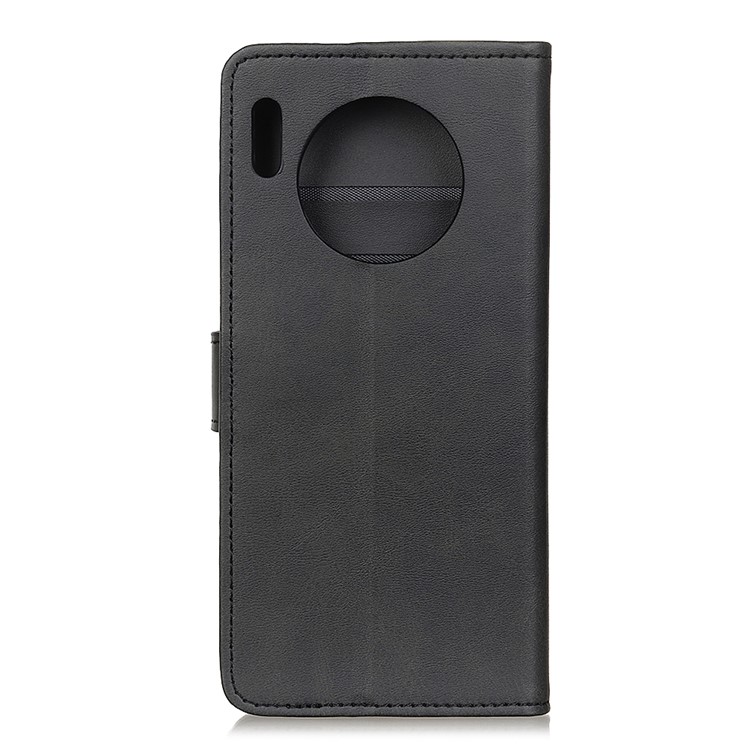 Matte Skin Leather Wallet Stand Phone Case for Huawei Mate 30 Pro - Black-10