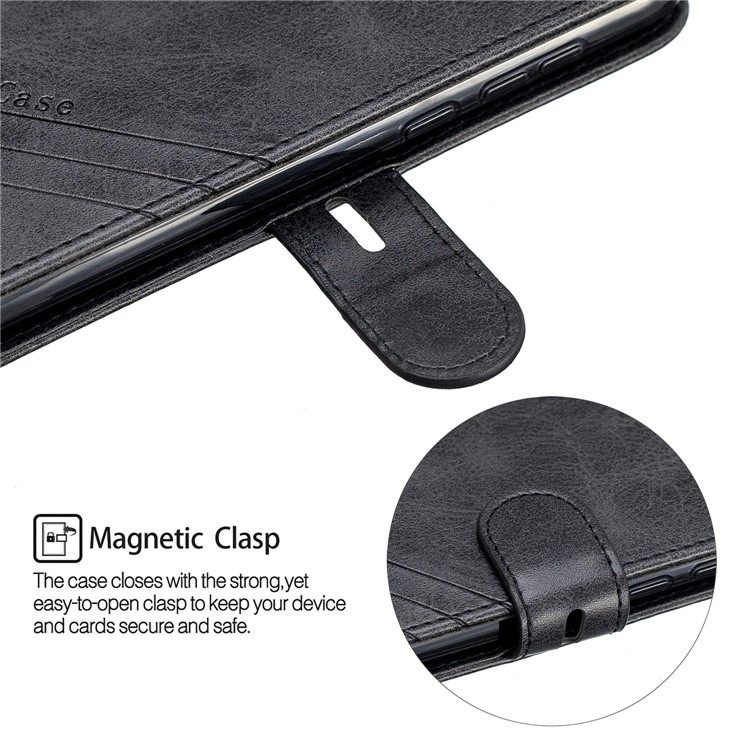 Shell De Revestimento De Couro PU Para Huawei Y5 (2019) / Honra 8S / Y5 Prime (2019) - Preto-7