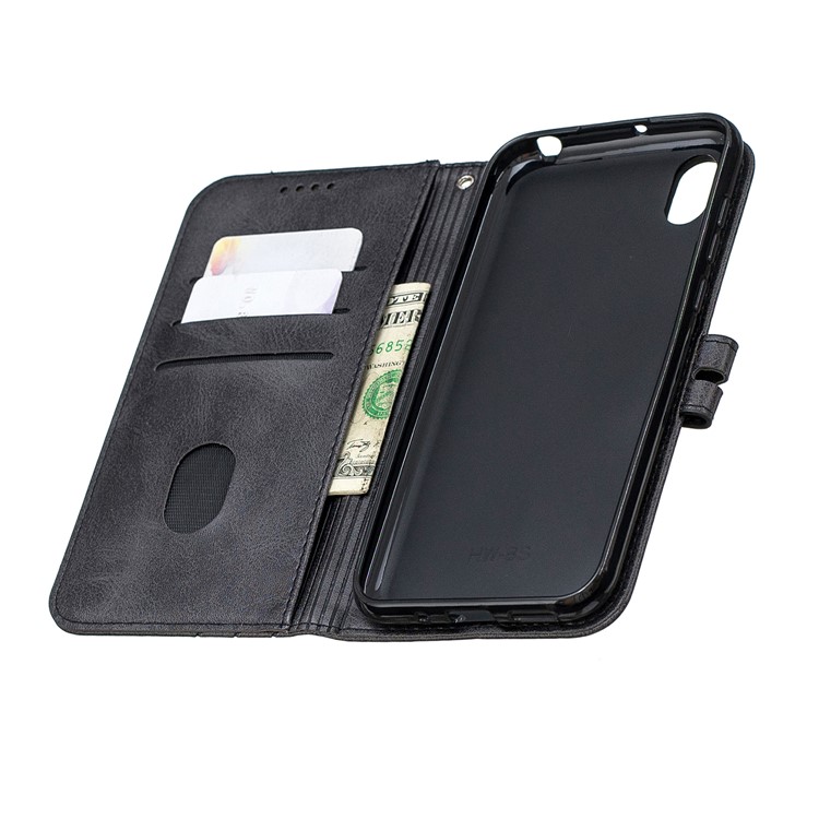 Shell De Revestimento De Couro PU Para Huawei Y5 (2019) / Honra 8S / Y5 Prime (2019) - Preto-8