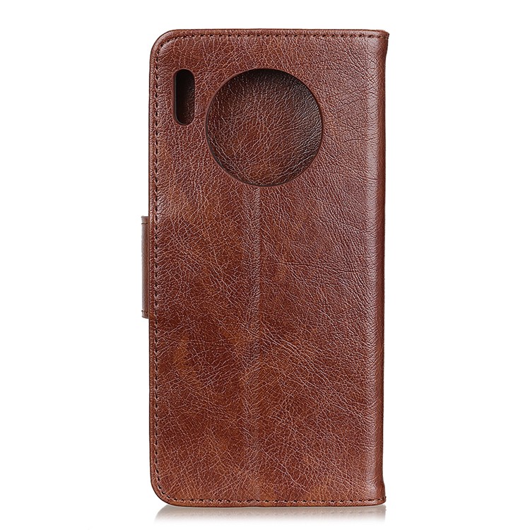 Nappa Texture Split Leather Wallet Case for Huawei Mate 30 - Brown-10