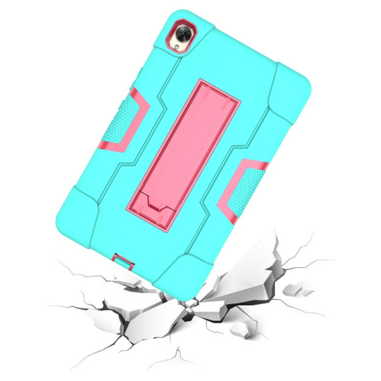 Shock Proof Hybrid TPU + PC Tablet Cover Kickstand Case for Huawei MediaPad M6 8.4-inch - Cyan / Rose-7