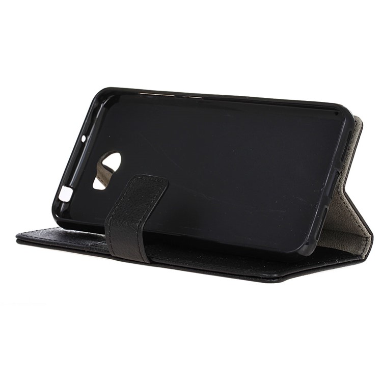 Litchi Skin Leather Wallet Case for Huawei Y5II / Y5II - Black-4