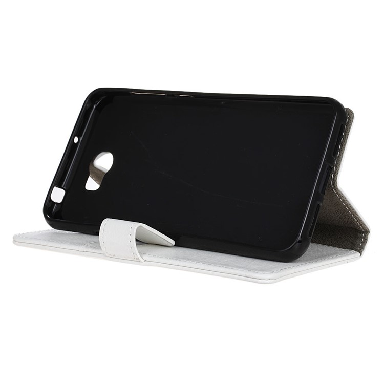 Litchi Skin Leather Wallet Cover for Huawei Y5II / Y5II - White-4