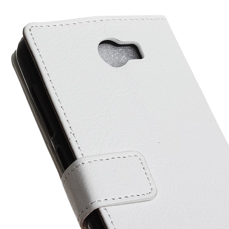 Litchi Skin Leather Wallet Cover for Huawei Y5II / Y5II - White-7