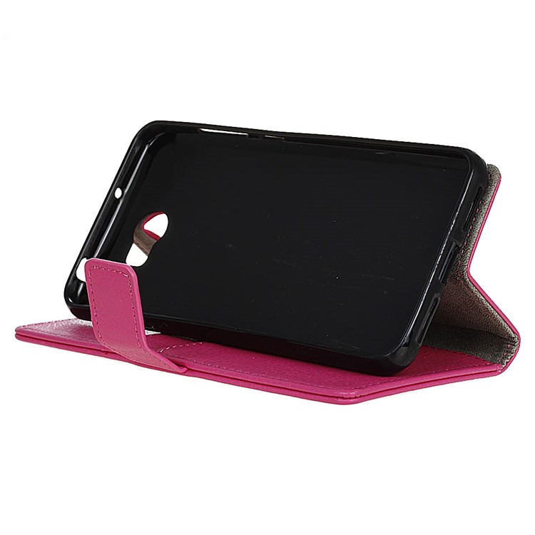 Litchi Skin Leather Wallet Cover Case for Huawei Y5II / Y5II - Rose-4
