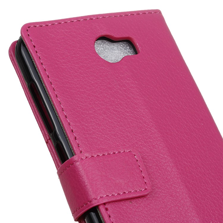 Litchi Skin Leather Wallet Cover Case for Huawei Y5II / Y5II - Rose-7