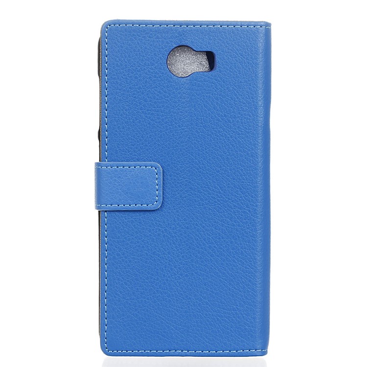 Litchi Skin Phone Leather Wallet Case for Huawei Y5II / Y5II - Blue-2