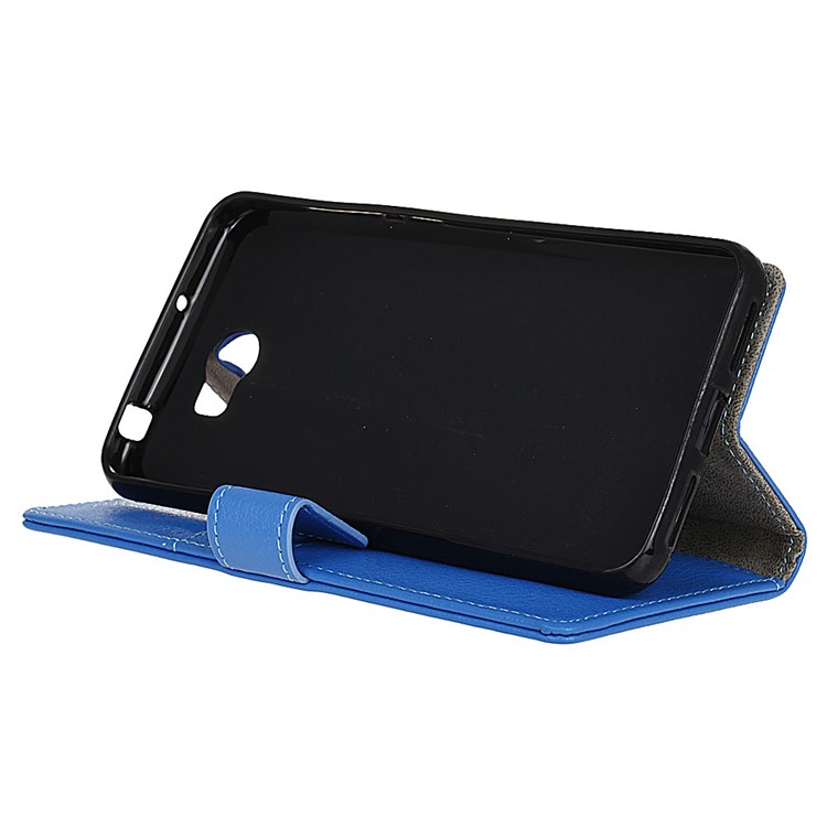 Litchi Skin Phone Leather Wallet Case for Huawei Y5II / Y5II - Blue-4