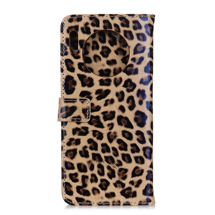 Glossy Leopard Texture Leather Wallet Stand Case for Huawei Mate 30-7