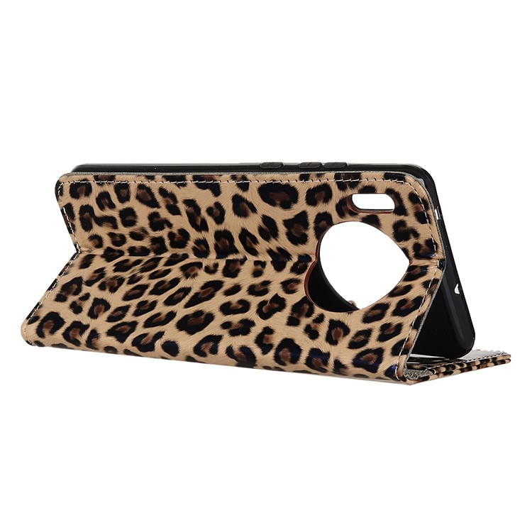 Glossy Leopard Texture Leather Wallet Stand Case for Huawei Mate 30-8