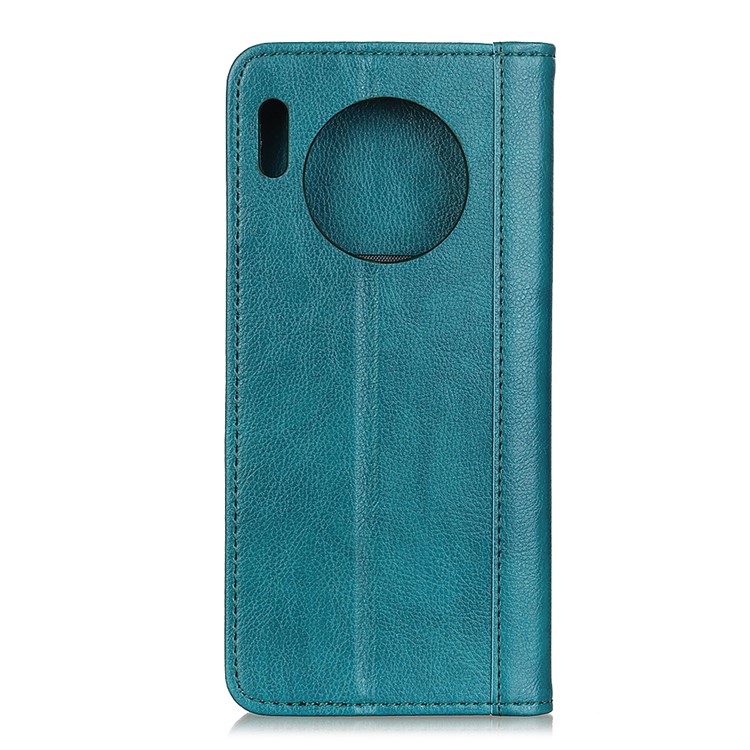 Auto-absorbed Litchi Texture Split Leather Wallet Stand Case for Huawei Mate 30 - Green-3