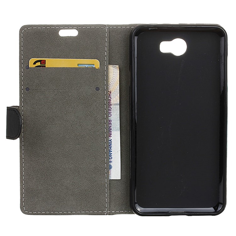 Wallet Leather Stand Case for Huawei Y5II / Y5II - Black-3