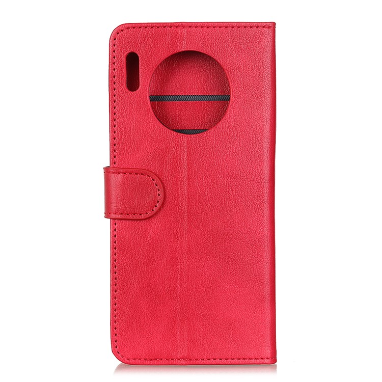 Litchi Skin Wallet Stand Leather Mobile Shell for Huawei Mate 30 - Red-3