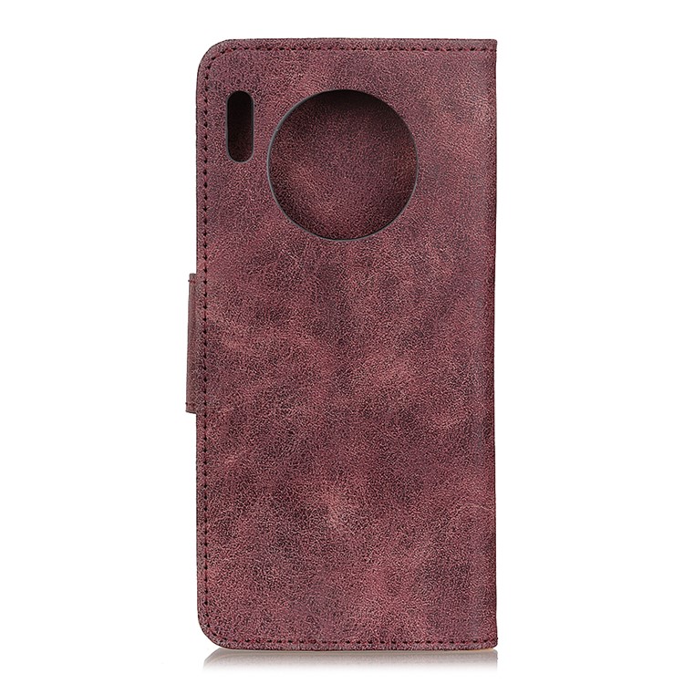 Vintage Style PU Leather Wallet Casing for Huawei Mate 30 Pro - Red-5