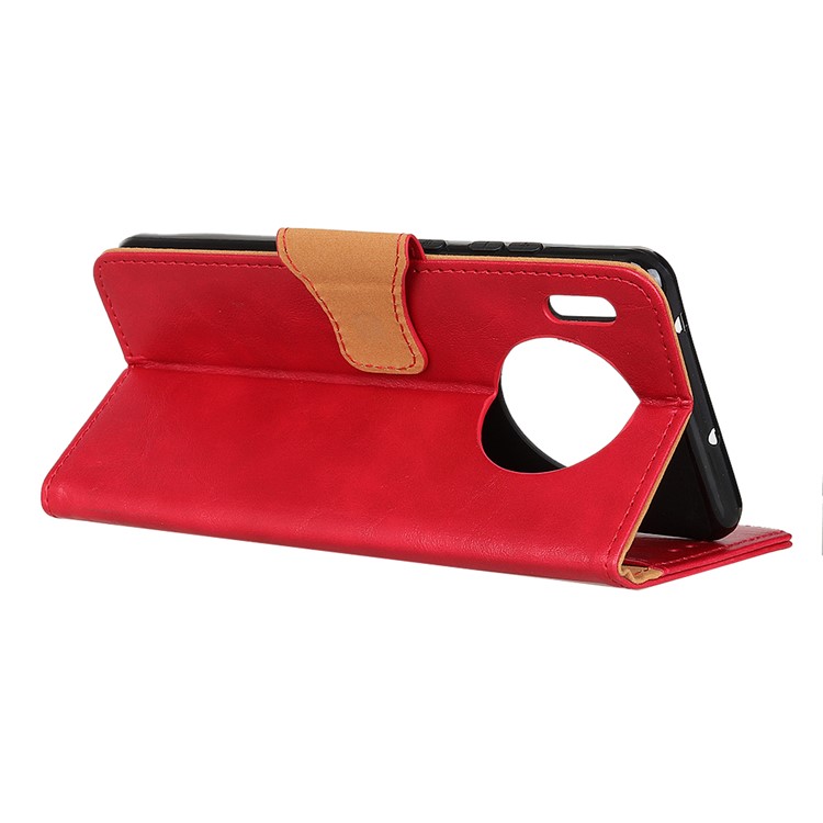 Crazy Horse Leather Wallet Case with Stand Phone Shell for Huawei Mate 30 Pro - Red-4