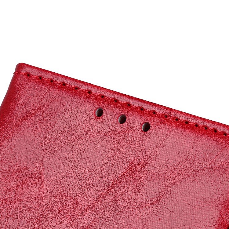 Crazy Horse Leather Wallet Case with Stand Phone Shell for Huawei Mate 30 Pro - Red-7