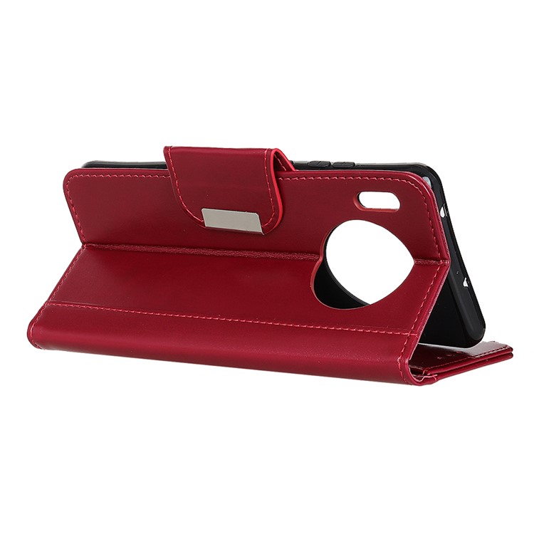 For Huawei Mate 30 Pro Wallet Stand PU Leather Phone Case - Red-3