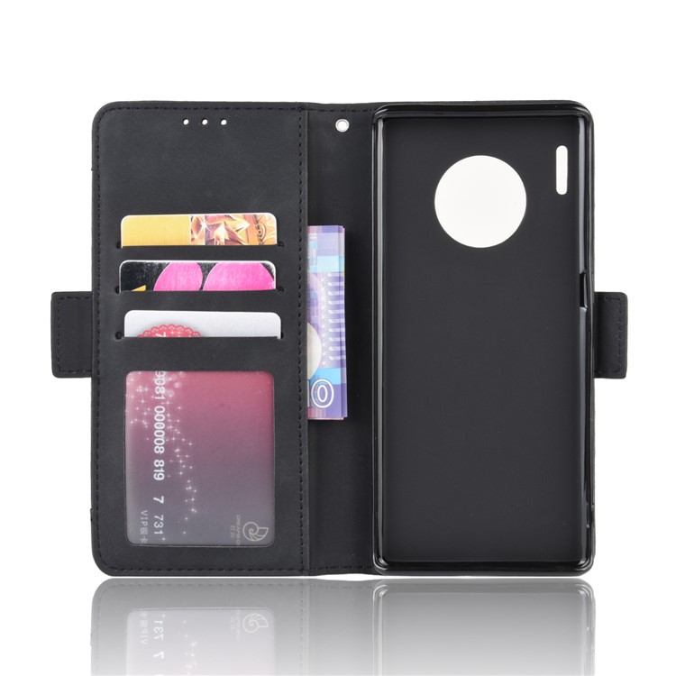 PU Leather + TPU Stand Wallet Covering for Huawei Mate 30 Pro - Black-3